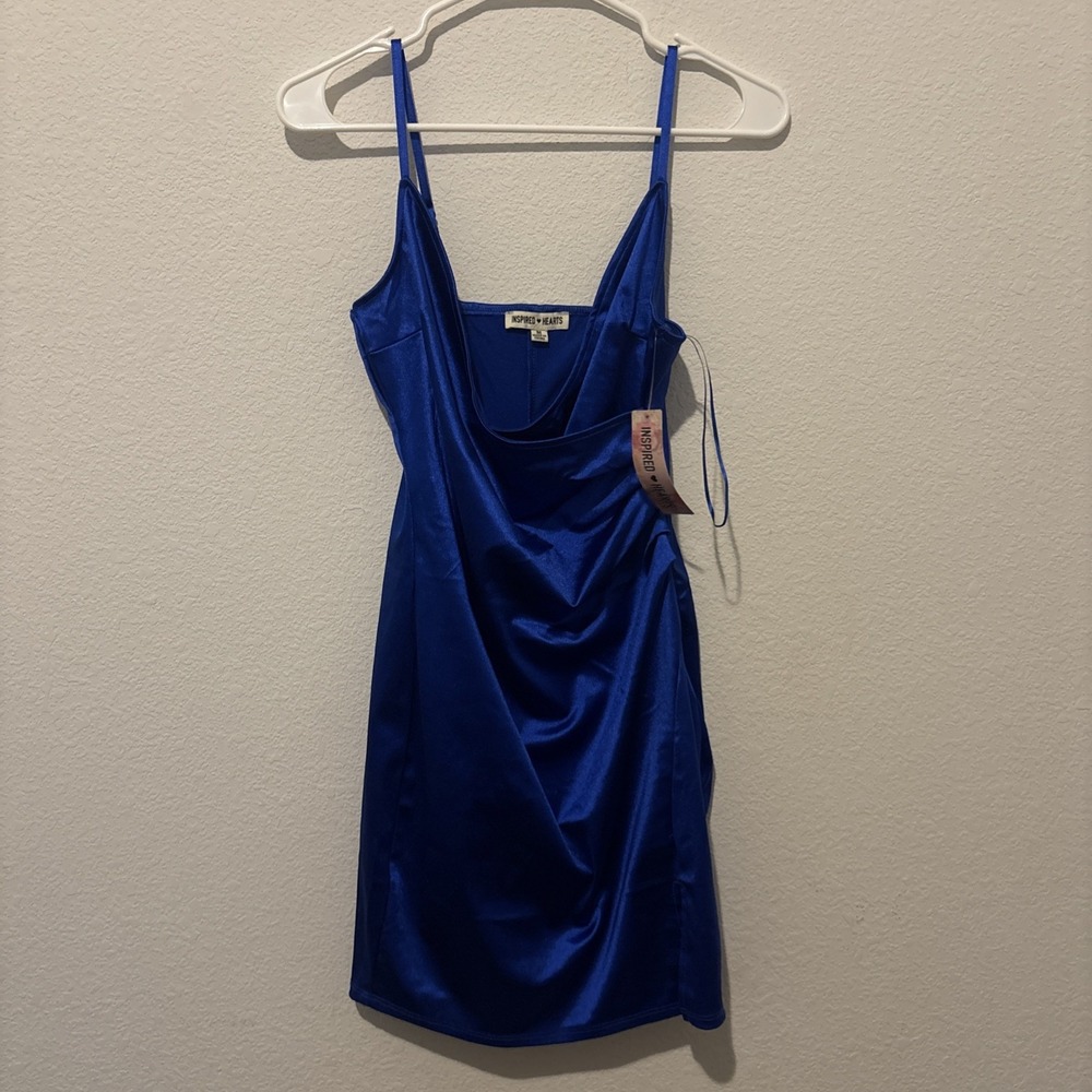 Inspired Hearts Blue Mini Dress Women Size M